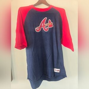 Braves  Red and Blue Baseball Tee
